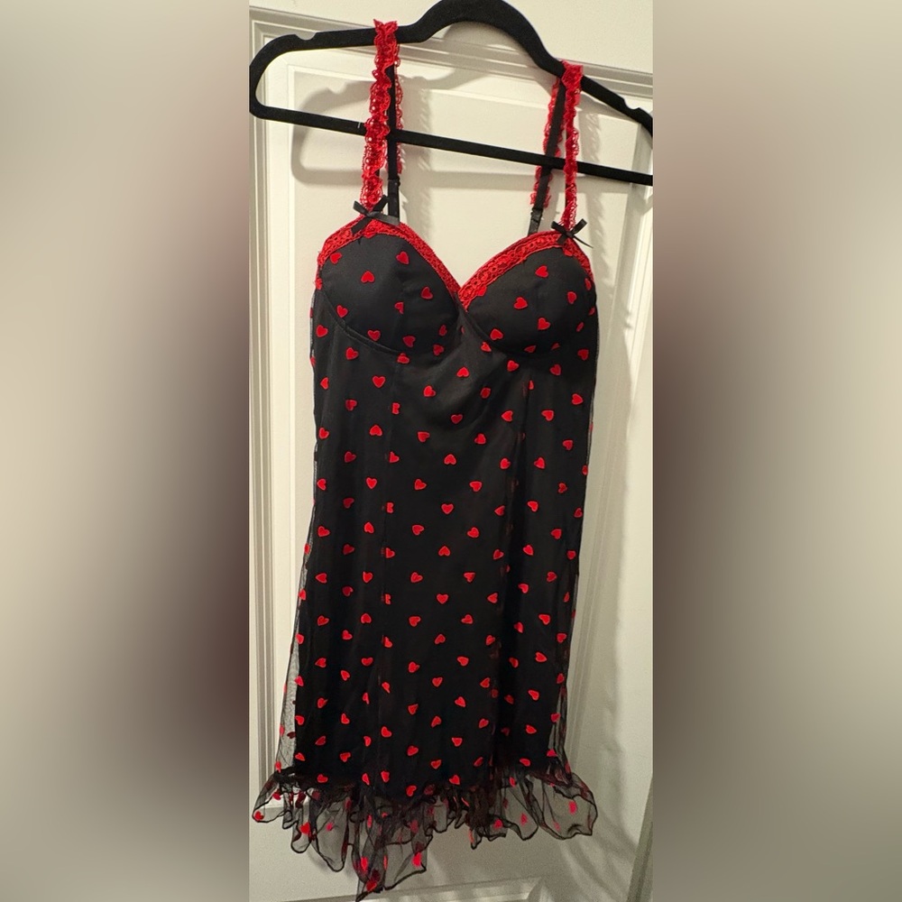 Madden Girl Black Mini Dress with Red Heart Design